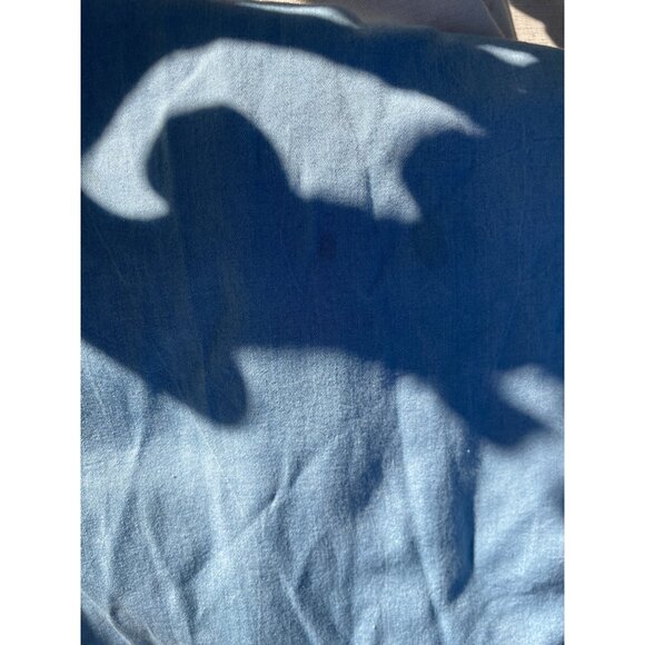 Demin Sleeveless Light Blue Jumpsuit With Adjustable Waist Tie & Wide Legs M - Picture 11 of 11